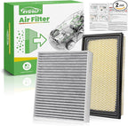 Engine+Cabin Air Filters Fit for Explorer 2011-2019, Flex 2010-2019, Fusion 2010-2012, Taurus 2009-2019, MKT 2010-2019 Engine Air Filter Replacement Cabin Air Filter Accessories CF11176 CA10242