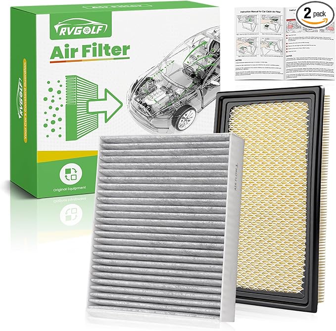 Engine+Cabin Air Filters Fit for Explorer 2011-2019, Flex 2010-2019, Fusion 2010-2012, Taurus 2009-2019, MKT 2010-2019 Engine Air Filter Replacement Cabin Air Filter Accessories CF11176 CA10242