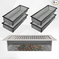 Floor Register Vent Cover Filter Net, 4"x10" Air Vent Screen Mesh Covers Catcher Filter Hoods for Home Floor Registers Vent Filters, Black (4 Packs)