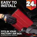 K&N Engine Air Filter: Extended Life 24,000 Mile Replacement Air Filter: Compatible with 2021 Ford Bronco, KNF-0634