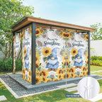 Summer Outdoor Curtains for Patio Sunflowers Gnome Eucalyptus Leaves Waterproof Outside Curtains with Grommet Top Weatherproof Curtain for Cabana Pergola Gazebo, 2 Pack, 54" W x 108" L