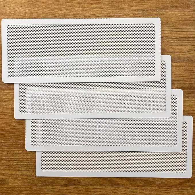 White Floor Register Vent Screen Cover 4"x12" Magnetic, Perfect for Wall/Ceiling/Floor Air Vent Filters (4-Packs)