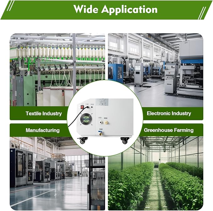 Ultrasonic Industrial Agricultural Humidifer Commercial Humidifier for Plants Large Volume (3kg/H) Automatic Mist Cooling Sprayer 160M³/H Airflow for Warehouse Greenhouse Garden Industrial