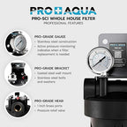 PRO+AQUA PRO-SCI-S25E Whole House Water Filter & Softener Bundle | 25,000 Grain Capacity, Removes Chlorine, Sediment, VOCs, Calcium, Magnesium, & More | Perfect for 1–2 Bathrooms | Premium Durability