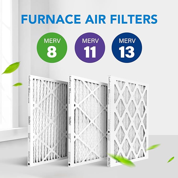 LotFancy 10x20x1 Air Filter MERV 11 6-Pack, Electrostatic Pleated AC Furnace Air Filter, Captures Dust, Smog & Pet Dander, Actual Size: 9.75"x19.75"x0.75"