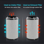 iPower 6" Air Carbon Filter for Inline Duct Fan, Intake and Exhaust Fans, with Premium Australia Virgin Charcoal, Black