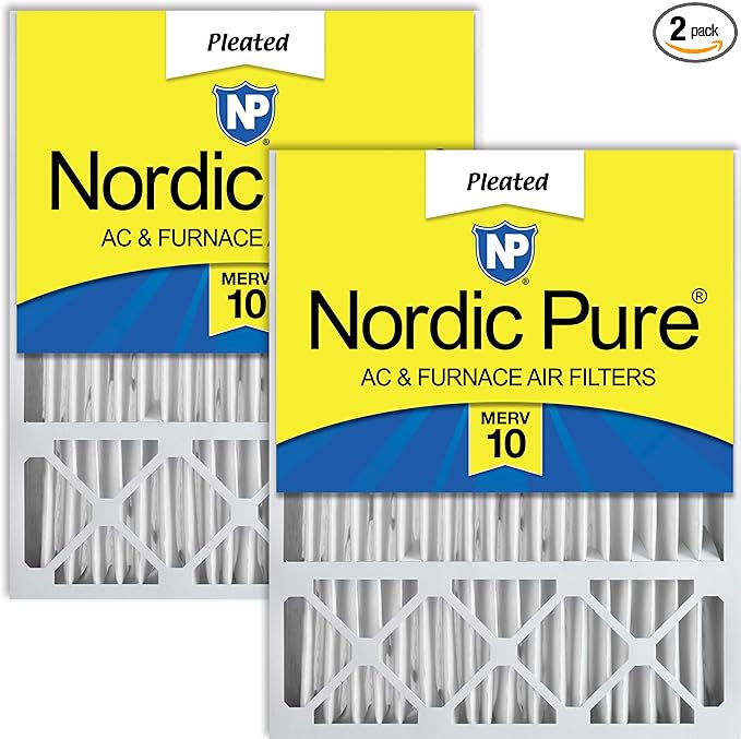 Nordic Pure 20x25x5 (Actual Size: 19 3/4 x 24 3/4 x 4 3/8) Lennox X6673 X6675 Replacement MERV 10 Air Filters 2 Pack