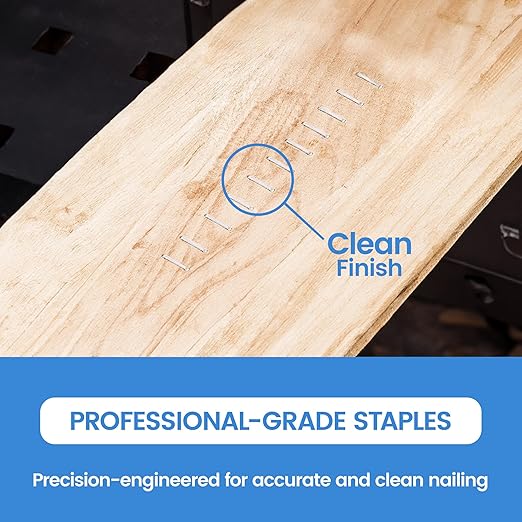 meite Staple Gun Staples, 9/16 Inch Length Heavy Duty T-50 Staples, Galvanized, 20 Gauge 3/8 Inch Crown, Compatible with T-50 Staple Gun, Ideal for Upholstery, Construction, Furniture (1,512 Counts)