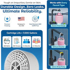 17-STAGE Bath Filter for Tub with Premium Design & Leak-Proof, 7000-Gallon Long-Life Cartridge with Vitamins C & E + Essential Minerals Removes Chlorine and Softens Hair, Skin & Nails | Patent Pending
