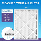 LotFancy 16x20x1 Air Filter MERV 11 4-Pack, Electrostatic Pleated AC Furnace Air Filter, Captures Dust, Smog & Pet Dander, Actual Size: 15.75"x19.75"x0.75"