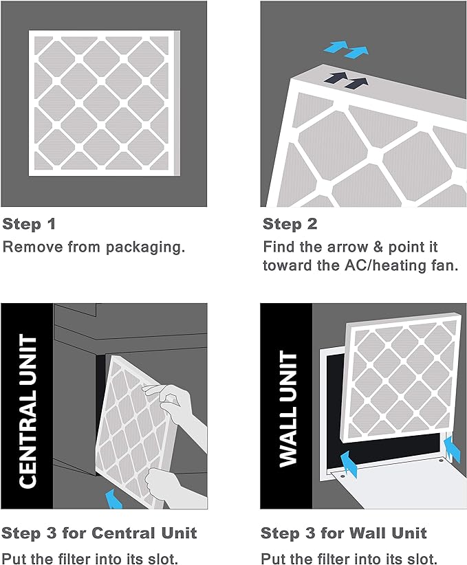 Aerostar 15x25x1 MERV 11 Pleated Air Filter, AC Furnace Air Filter, 6 Pack (Actual Size: 14 1/2" x 24 1/2" x 3/4")