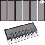 6 Pack Strong Magnetic Floor Vent Cover - PVC Mesh Register for Wall Ceiling Floor Catch Debris Hair Insect (Black, 4 x 12 Inch)