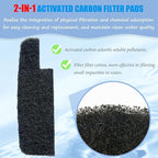 SHIGATSU 4 Set Three-Stage Filters Replacement Media Kit for Seachem Tidal 55 Filter, Replacement Aquarium Filter Sponge and Activated Carbon Pad for Fish Tank Filter