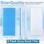 Nuenen 8 Pieces Paint Booth Filter Airbrush Booth Filter Spray Airbrush Spray Exhaust Replace Paints Filters Double-Layer for Painting Craft Tents System Project