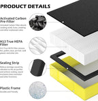 4 pack FLT4825 HEPA Replacement Filter B ＆ LB4000 Bulb for Guardian AC4825, AC4300, AC4850, AC4800, AC4820, AC4900 Air Cleaner Purifier, 4 HEPA Filters +12 Carbon filters+ 2 lb4000 uv bulb