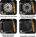 4Pcs 120mm Cooling Fan Filter, Plastic Dustproof Mesh Cover for PC Computer Case, Effective Dust Protection, Easy Installation, Reusable Filter Grill Black