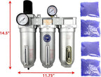 1" NPT SUPER DUTY Industrial Grade Filter Regulator Coalescing Desiccant Dryer System For Compressed Air Lines, Metal Bowls, Great For Paint Spray And Plasma Cutter (AUTO DRAIN)