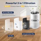 Core 300 Replacement Filter for LEVOIT Core 300 Core 300-P Core 300S Vortex Air Air Purifier, 3-in-1 H13 Grade True HEPA High-Efficiency Activated Carbon, Core 300-RF, 2 Pack, White