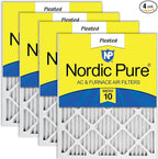 Nordic Pure 16x25x1 (Actual Size: 15 1/2 x 24 1/2 x 3/4) Pleated MERV 10 Air Filters 4 Pack