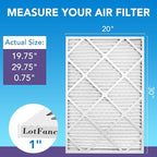 LotFancy 20x30x1 Air Filter MERV 11 6-Pack, Electrostatic Pleated AC Furnace Air Filter, Captures Dust, Smog & Pet Dander, Actual Size: 19.75"x29.75"x0.75"