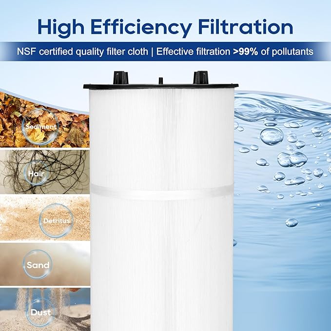 27002-0150S Pool Fliter Cartridges, Replacement for sta-rite 27002-0150S Pool and Spa D.E. Filter, Compatible with sta-rite PLM150 and System 2 Modular Media, with Air Bleed Assembly, 150 sq.ft