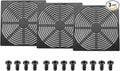 PATIKIL 200mm Fan Filter Grill, 3 Pcs Plastic Ventilation Dustproof Grill Cover Cooling Ventilator with Screws for Industry Workshop Computer Case Refrigerators Air Conditioning, Black