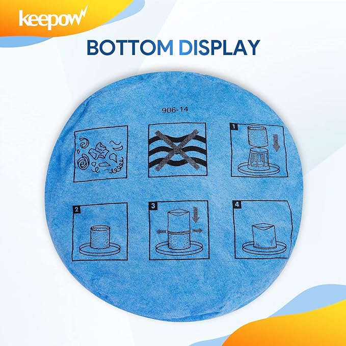 KEEPOW 1.5–3.2 Gallon Cloth Filter Compatible with Armor All AA155 AA255 AA255W AA256 VOM205P, Also fit for Vacmaster Wet/Dry Vacuums, Reusable, Washable Shop Vac Replacement Filter 6‑Pack