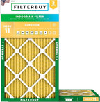 Filterbuy 14x36x1 Air Filter MERV 11 Superior Pet & Allergy Defense (2-Pack), Electrostatic Pleated HVAC AC Furnace Filters Replacement, Made in USA (Actual Size: 13.50 x 35.50 x 0.75)