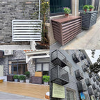 Aluminum Air Conditioner Cover, Privacy Fence Screen, Outdoor Condenser Protective Cover, Freestanding Louvered Space Divider, Trash Can Enclosure & Flower Stand, Suitable for Outdoor