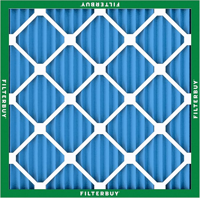 Filterbuy 25x25x1 Air Filter MERV 13 Optimal Smoke & Allergy Defense (3-Pack), Electrostatic Pleated HVAC AC Furnace Filters Replacement, Made in USA (Actual Size: 24.50 x 24.50 x 0.75)