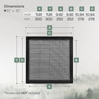 Vent Systems 10" x 10" Inch (Opening Dimensions) - Pack of 5 - Plastic Black Soffit Vent Cover - Flat Square Air Vent Grille - Air Vent Deflector - HVAC 12" x 12" Inch (Overall Dimensions)