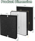 AD3500 Replacement Air Filter Compatible with AIRDOCTOR Air purifiers 3000, 3500, 3500i. Includ-1 Efficiency Filter, 2 Activated Carbon Filters, 4 Per-Filters，Compare to Part # ADF3001