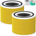 2 Pack 14 True HEPA Pet Care Replacement Filter Compatible with 240 Air Purifier, 3-in-1 True HEPA Filter Replacement with HP-14 Activated Carbon Filter, Yellow