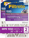 Filtrete 20x25x4, AC Furnace Air Filter, MPR 1550 DP, Healthy Living Ultra Allergen Deep Pleat, 2-Pack (Actual 19.88 x 24.63 x 4.31)