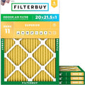 Filterbuy 20x21.5x1 Air Filter MERV 11 Superior Pet & Allergy Defense (4-Pack), Electrostatic Pleated HVAC AC Furnace Filters Replacement, Made in USA (Actual Size: 19.88 x 21.50 x 0.75)