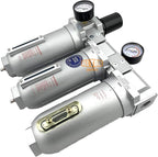 3/4" NPT SUPER DUTY Industrial Grade Filter Regulator Coalescing Desiccant Dryer System For Compressed Air Lines, Metal Bowls, Great For Paint Spray And Plasma Cutter (MANUAL DRAIN)