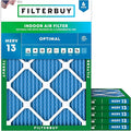 Filterbuy 16x21x1 Air Filter MERV 13 Optimal Smoke & Allergy Defense (6-Pack), Electrostatic Pleated HVAC AC Furnace Filters Replacement, Made in USA (Actual Size: 15.50 x 20.50 x 0.75)