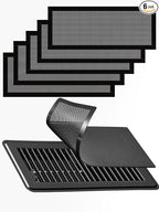 6-Pack Black Magnetic Vent Covers 5.5x12 Inch - Universal Fit for Floor, Wall & Ceiling Registers (6"-7" Width x 12"-13"Length) | High Airflow Mesh Design | Tool-Free Easy Installation
