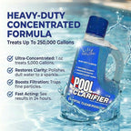 Pool Clarifier - Heavy-Duty Ultra-Concentrated Liquid, Water Clarifier for Clear Water, Chlorine/Bromine/Salt Compatible Pool Chemicals, Boosts Filtration, 3 Liter (101.5 fl oz)