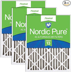 Nordic Pure 20x25x2 (Actual Size: 19 1/2 x 24 1/2 x 1 3/4) Pleated MERV 13 Air Filters 3 Pack