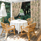 Vintage Outdoor Curtains for Patio Grass Herbal Botanical Garden Plants Waterproof Outside Curtains with Grommet Top Weatherproof Curtain for Cabana Pergola Gazebo, 2 Pack, 54" W x 95" L