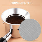 54mm12 Magnetic Dosing Funnel, Espresso Dosing Funnel Aluminum Magnetic Portafilter Funnel with 2 Mesh Filter Coffee Dosing Ring for Kitchen Coffee Shop