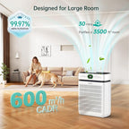 Air Purifiers for Home Large Room Up to 3500 Sq Ft with Washable Filters,Double-Sided HEPA with PM 2.5 Display Air Quality Sensor,Smart WiFi APP,Air Cleaner for Pets,Hair,Dust,Smoke,Dorm room,Office