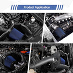 Universal Clamp On Air Intake Filter fits 3 In /3.5 In /4 In Three Different Size, Cone Air Intake Filter（Blue）