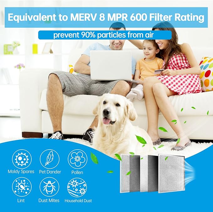 UBeesize 16x16x1 Reusable Electrostatic Air Filter HVAC AC Furnace Filter,MERV 8, Washable, Lasts a Lifetime,Permanent Air Filter,Breathe Fresher,Home And Office(Actual Size:15.47x15.47x0.82 Inch)