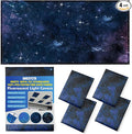 4 Pcs Fluorescent Light Covers - Classroom, Office 4 x 2 Feet Flame Retardant Magnetic Covers for Ceiling Lights Filters (Starry Sky)
