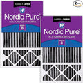 Nordic Pure 16x25x5 (Actual Size: 15 3/4 x 24 3/4 x 4 3/8) Honeywell Replacement Air Filters MERV 8 Plus Carbon 2 Pack