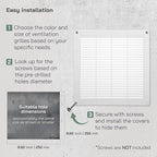 Vent Systems 10" x 10" Inch (Opening Dimensions) - Pack of 5 - White Plastic Soffit Vent Cover - Durable Flat Square Air Vent Grille with Mesh Screen - Ventilation Grill Wall, Ceiling Indoor, Outdoor