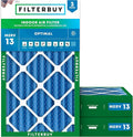 Filterbuy 12x20x4 Air Filter MERV 13 Optimal Smoke & Allergy Defense (3-Pack), Electrostatic Pleated HVAC AC Furnace Filters Replacement, Made in USA (Actual Size: 11.50 x 19.50 x 3.63)