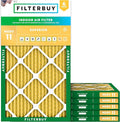 Filterbuy 17x25x1 Air Filter MERV 11 Superior Pet & Allergy Defense (6-Pack), Electrostatic Pleated HVAC AC Furnace Filters Replacement, Made in USA (Actual Size: 16.50 x 24.50 x 0.75)